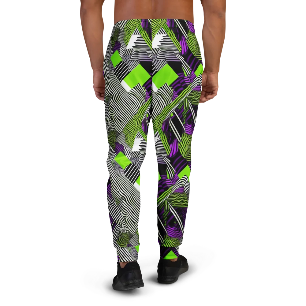 Neon Zebra Logic on Men's Joggers — Back