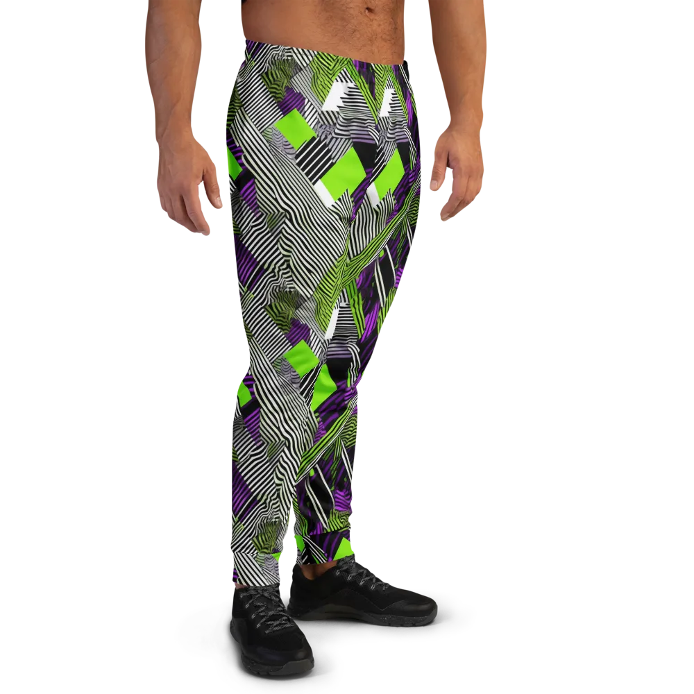 Neon Zebra Logic on Men's Joggers — Right