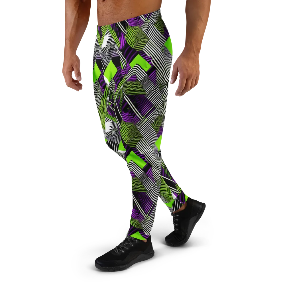 Neon Zebra Logic on Men's Joggers — Left
