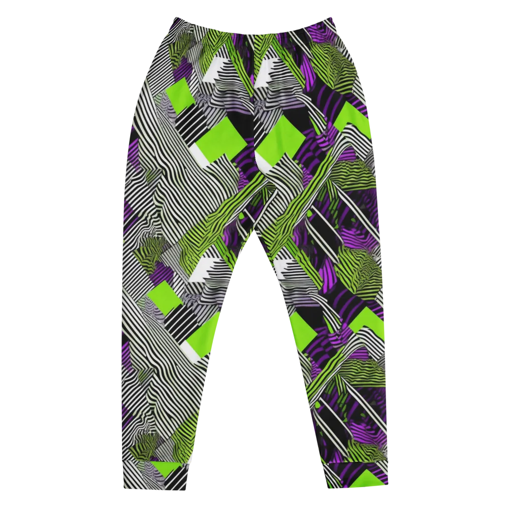 Neon Zebra Logic on Men's Joggers — Front