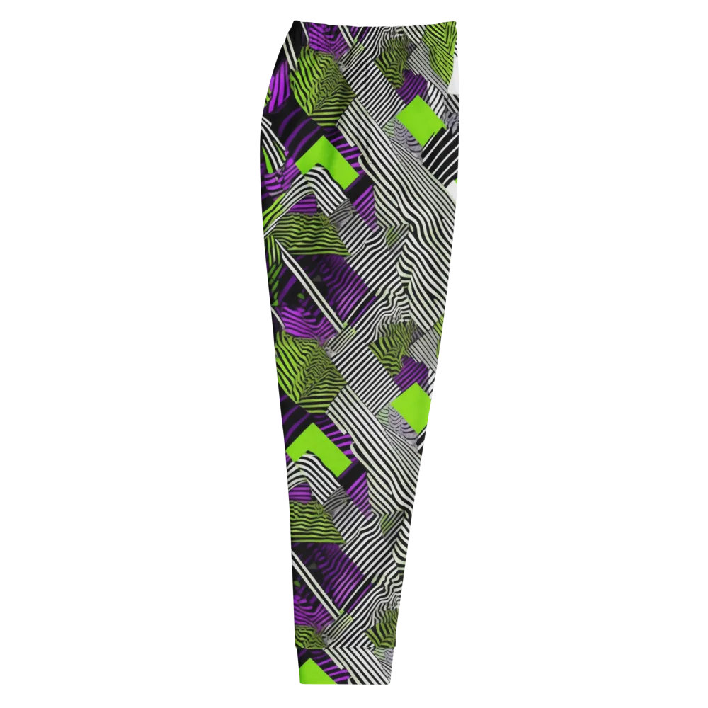 Neon Zebra Logic on Men's Joggers — Right