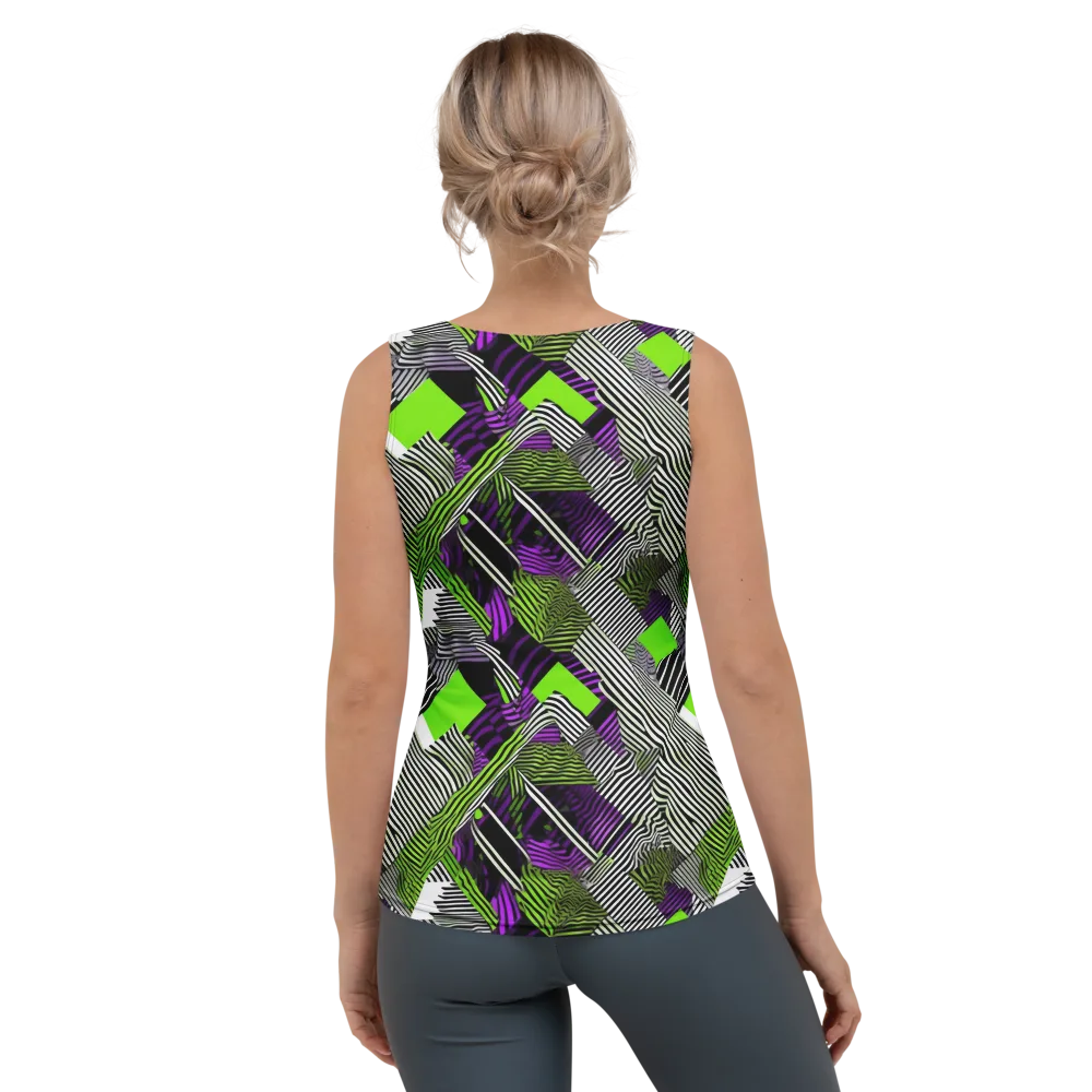 Neon Zebra Logic on Women's Tank Top — Back