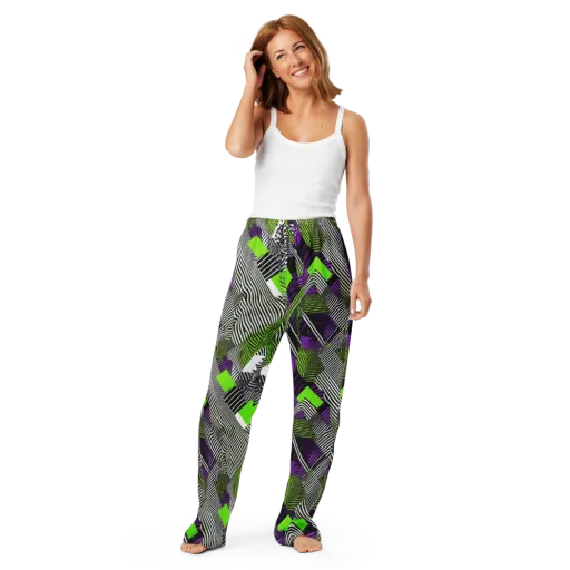 Neon Zebra Logic on a Women's Pajama Pants