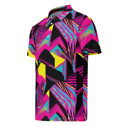 Neon Stairwell on a Men's Slim Fit Polo Shirt