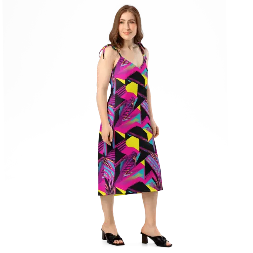 Neon Stairwell on a Slip Dress