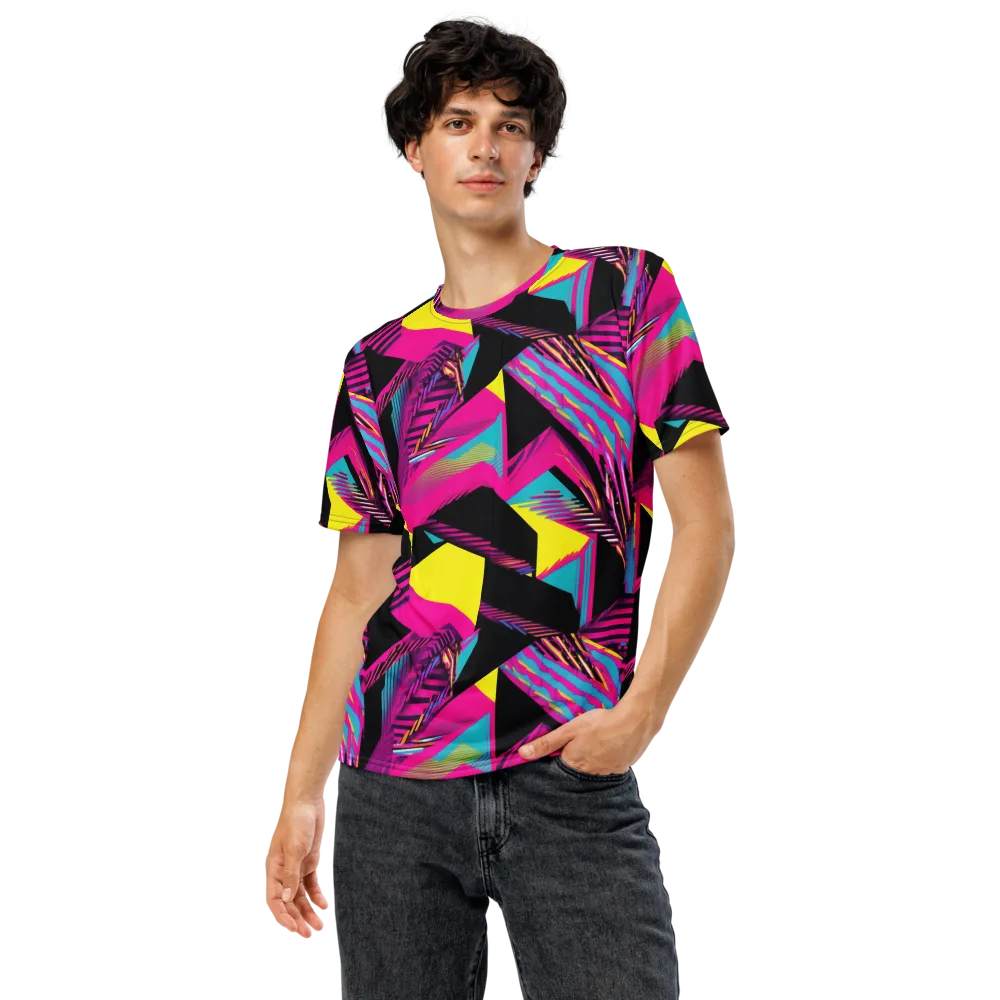 Neon Stairwell on Men's Crew Neck T-Shirt — Front