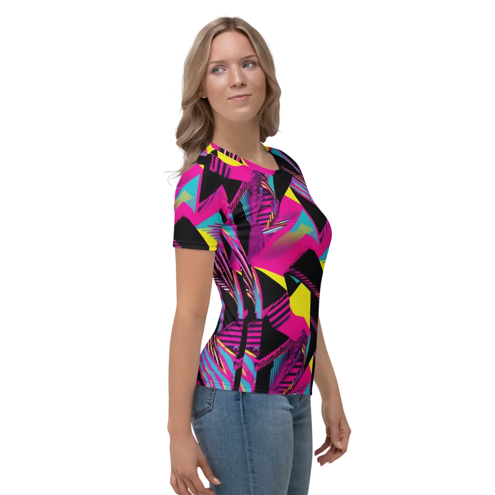 Neon Stairwell on Women's Crew Neck T-Shirt — Right