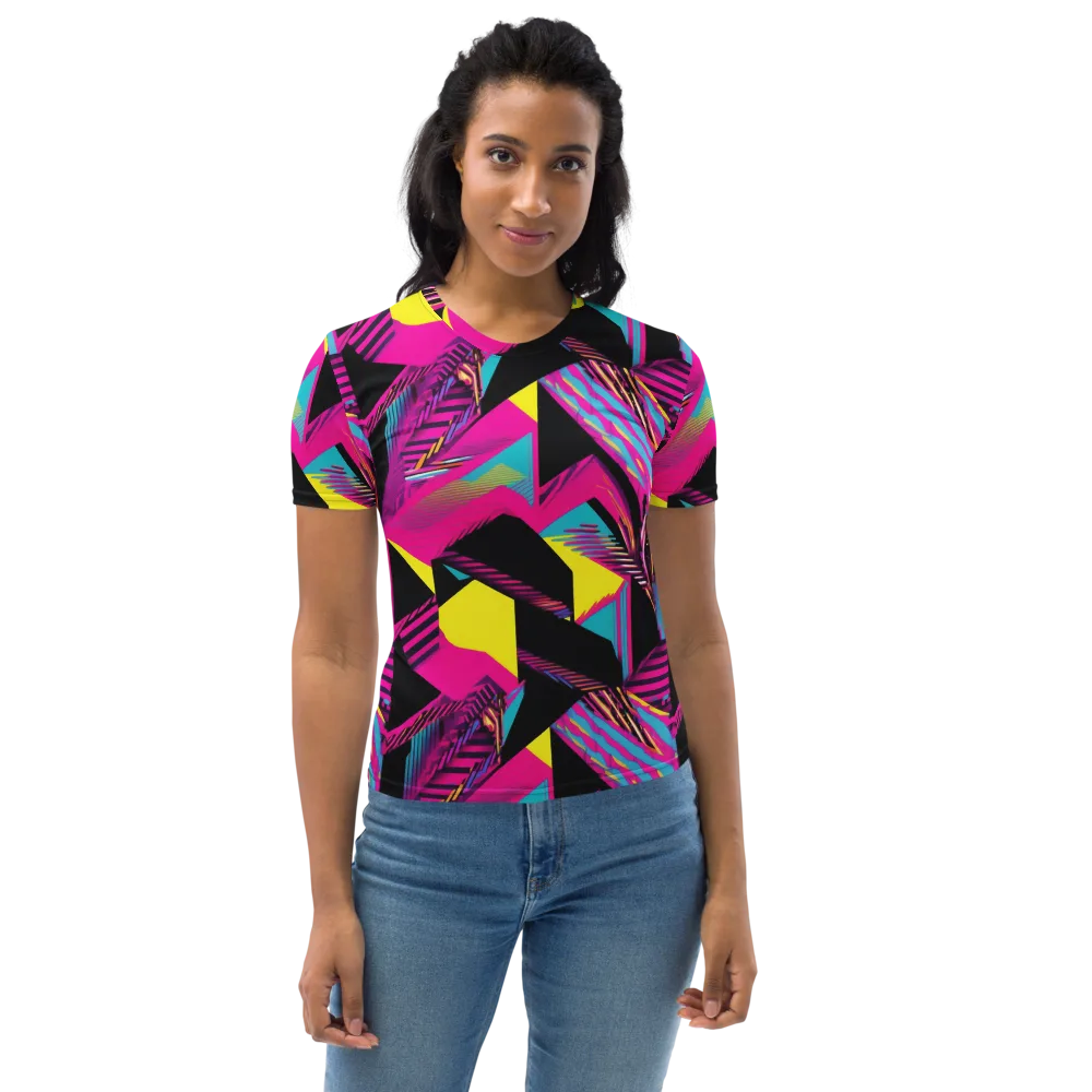 Neon Stairwell on Women's Crew Neck T-Shirt — Front