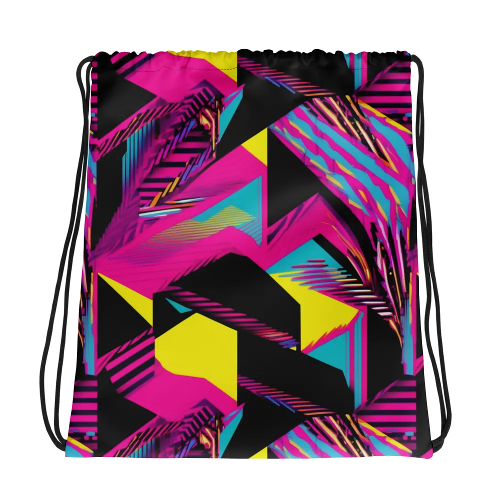 Neon Stairwell on Drawstring Bag — Photo