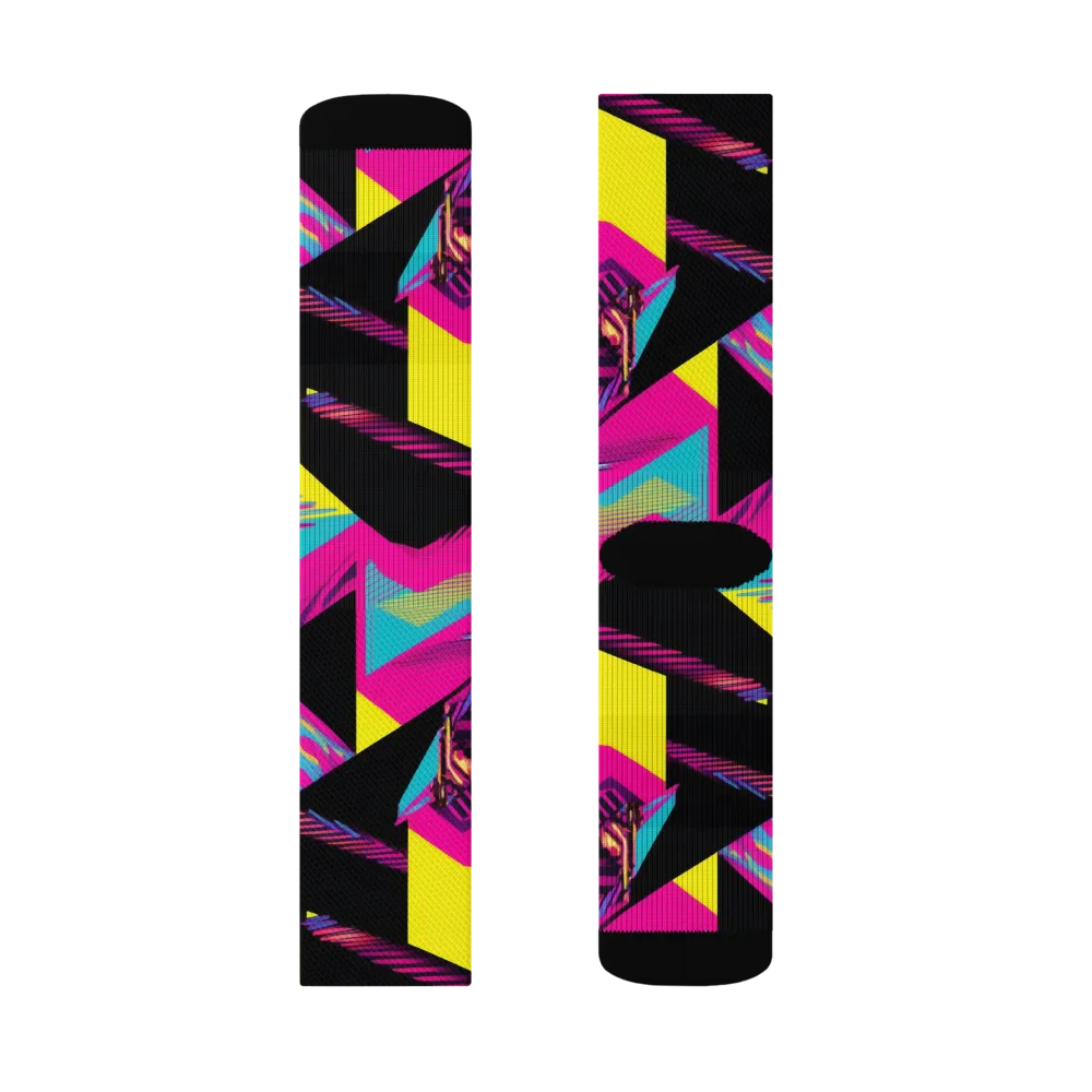 Neon Stairwell on Socks — Right Sock