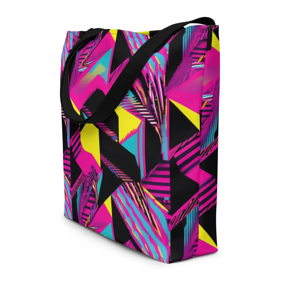 Neon Stairwell on Large Tote Bag W/ Pocket — Front