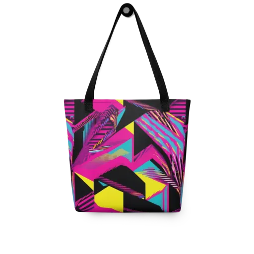 Neon Stairwell on a Tote Bag