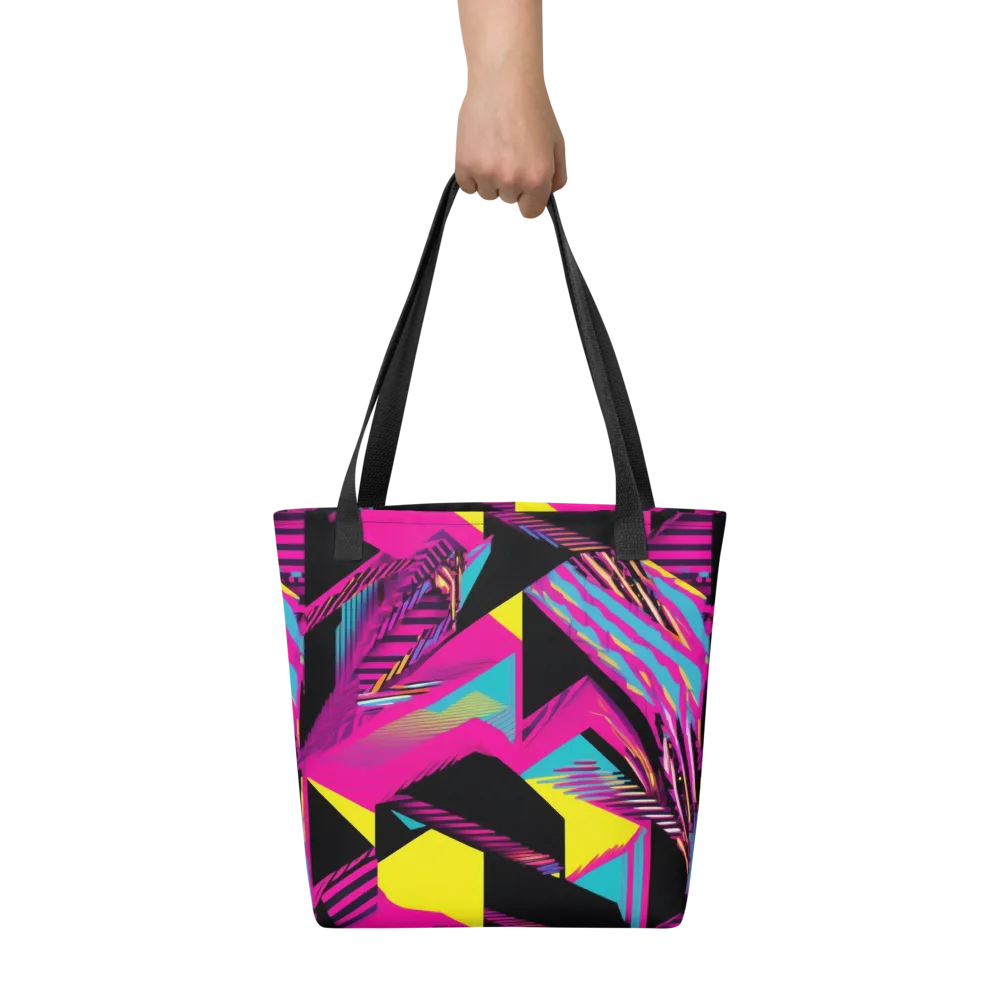 Neon Stairwell on Tote Bag — Front