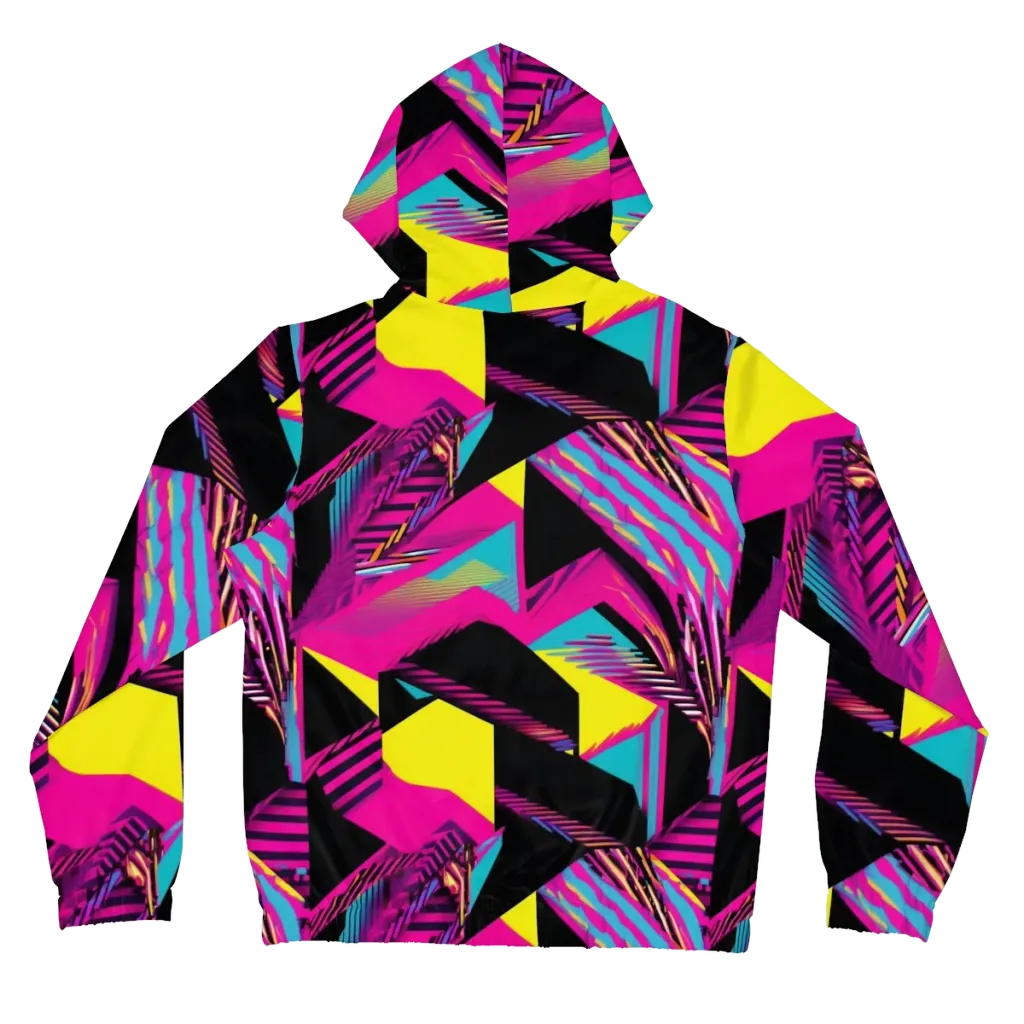 Neon Stairwell on Women's Full-Zip Hoodie — Back