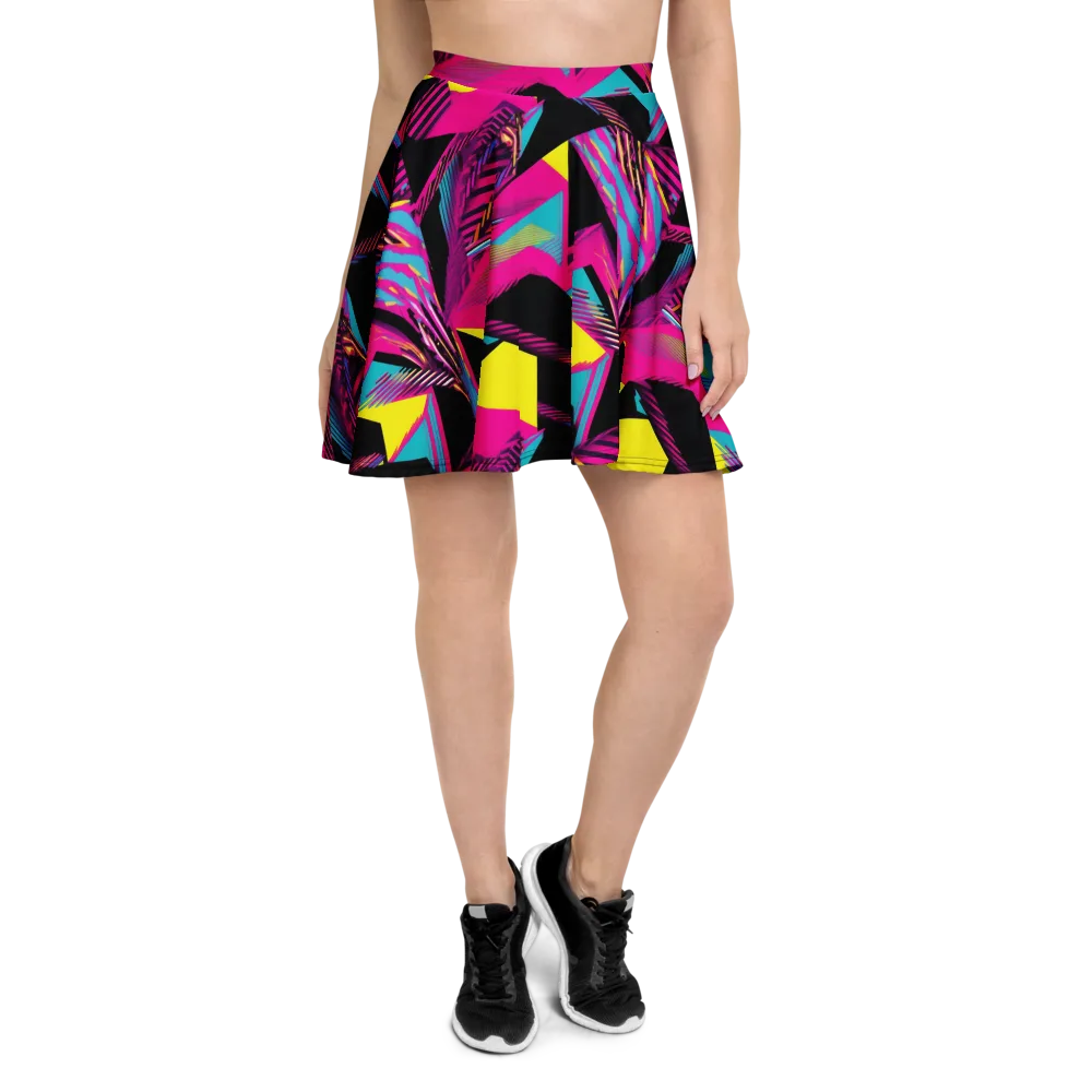 Neon Stairwell on Skater Skirt — Front