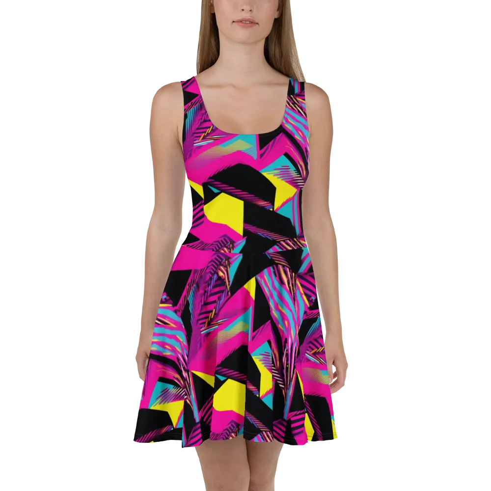 Neon Stairwell on Skater Dress — Front