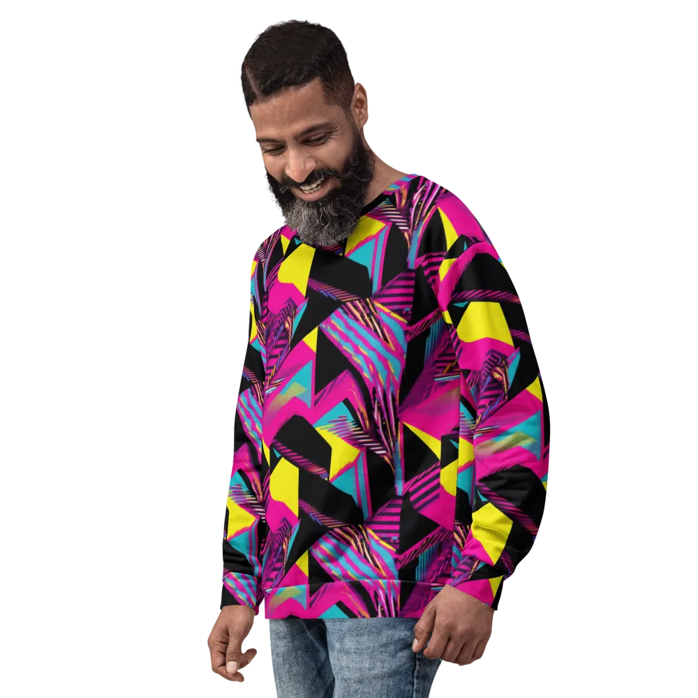 Neon Stairwell on Sweatshirt — Left Front