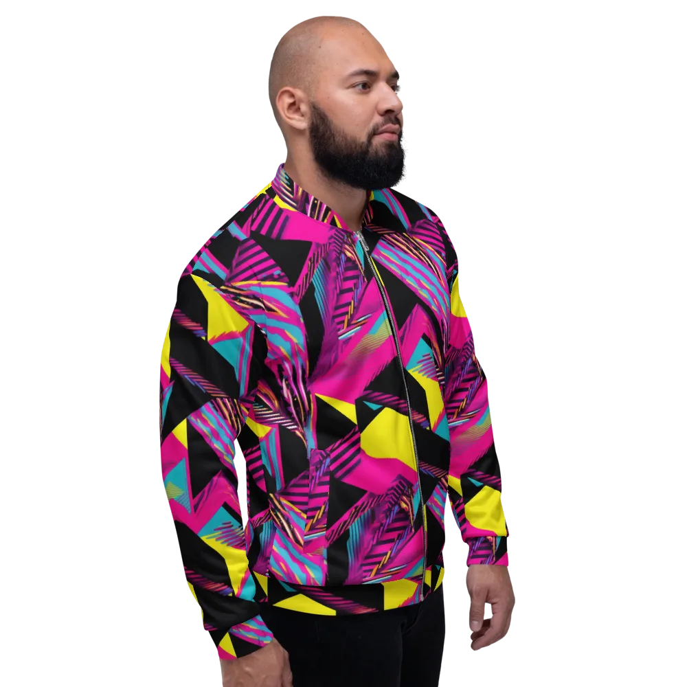 Neon Stairwell on Bomber Jacket — Right