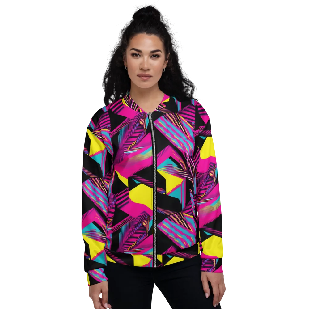 Neon Stairwell on Bomber Jacket — Front