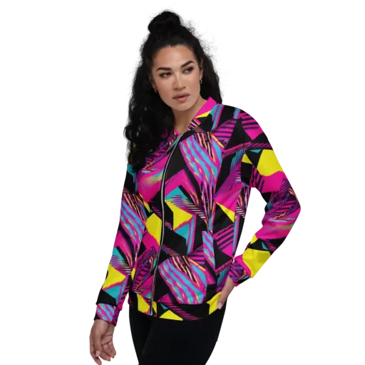 Neon Stairwell on a Bomber Jacket