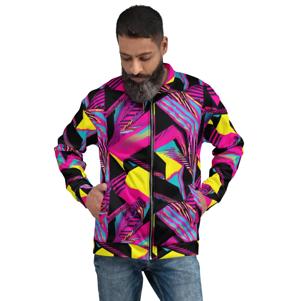 Neon Stairwell on Bomber Jacket — Front