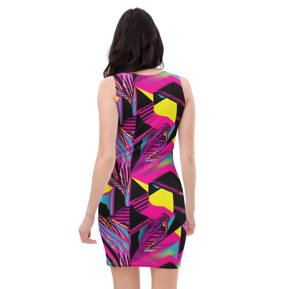 Neon Stairwell on Bodycon Dress — Back