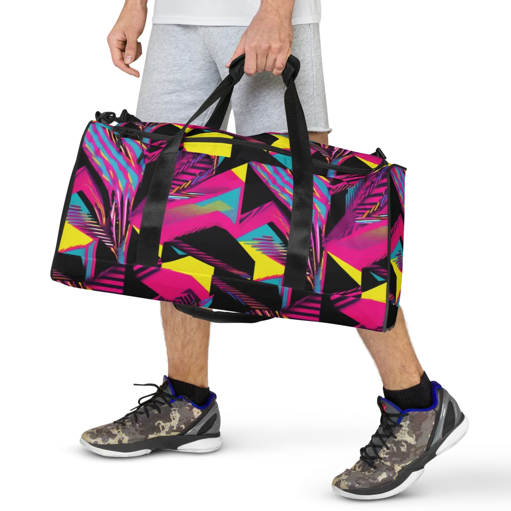 Neon Stairwell on Duffle Bag — Front