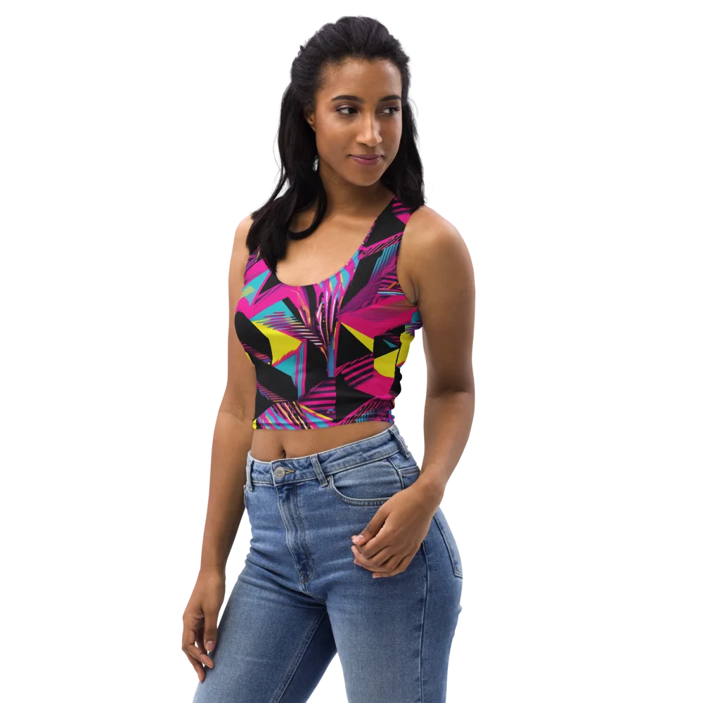 Neon Stairwell on Crop Top — Left Front