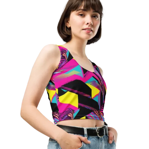 Neon Stairwell on a Crop Top