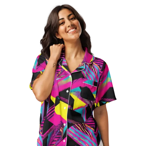 Neon Stairwell on a Women's Short Sleeve Pajama Top
