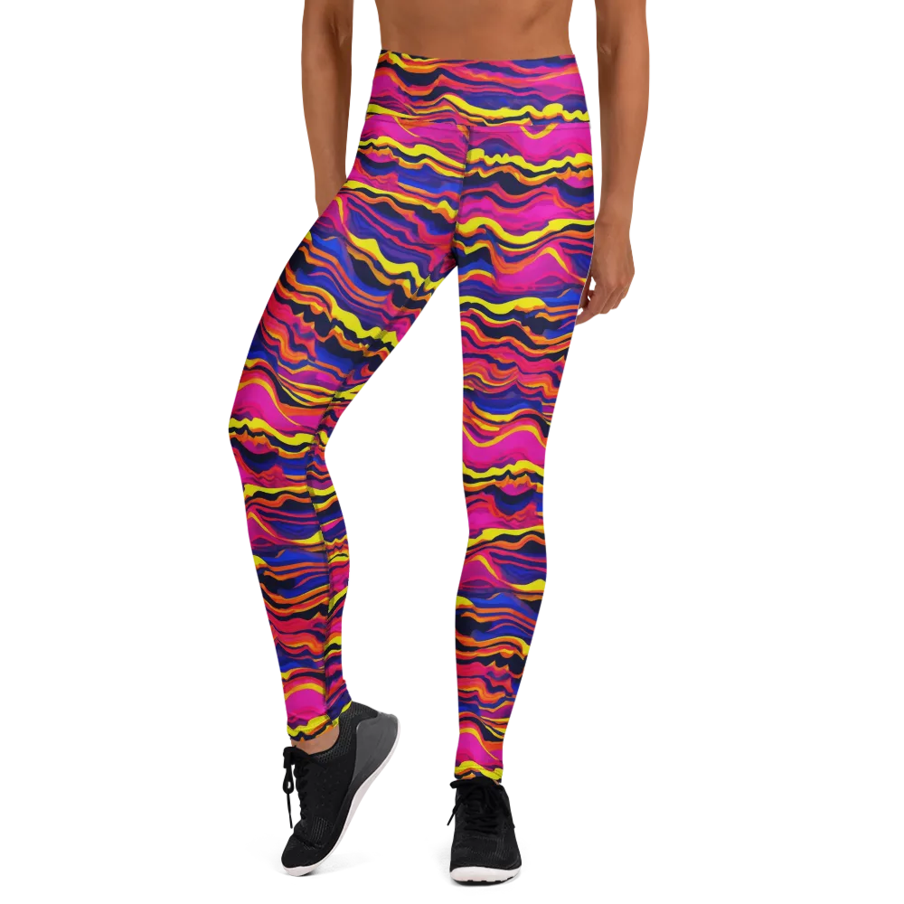 Signal Lagoon on Yoga Leggings — Front