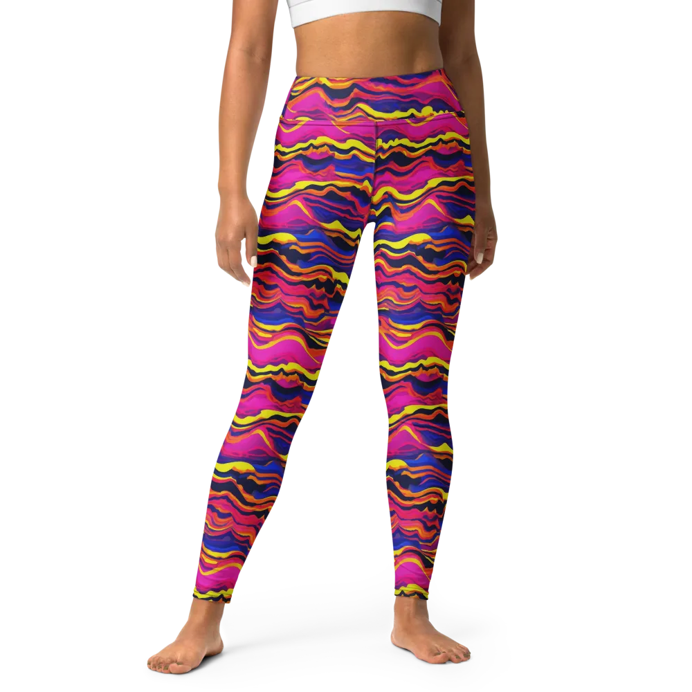Signal Lagoon on Yoga Leggings — Front