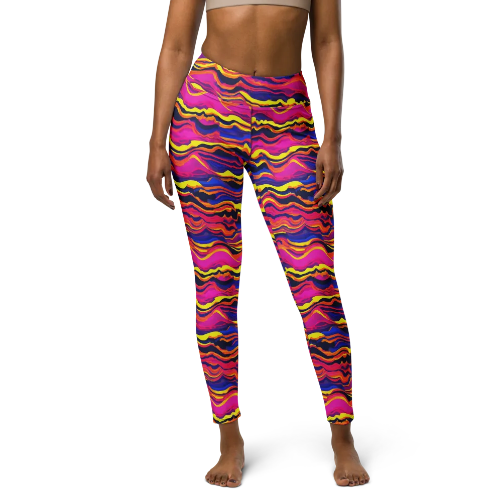 Signal Lagoon on Yoga Leggings — Front