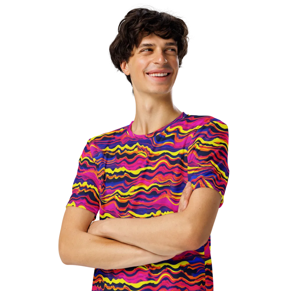 Signal Lagoon on Men's Crew Neck T-Shirt — Left Front
