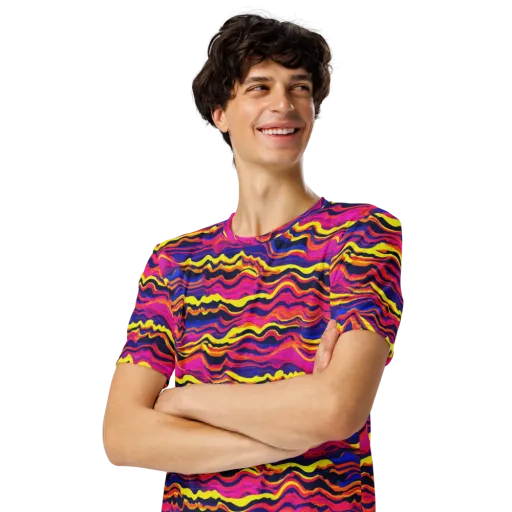 Signal Lagoon on a Men's Crew Neck T-Shirt