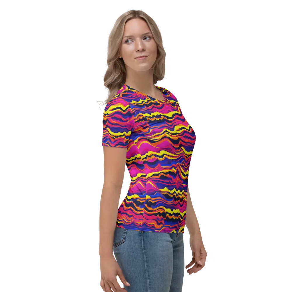 Signal Lagoon on Women's Crew Neck T-Shirt — Right