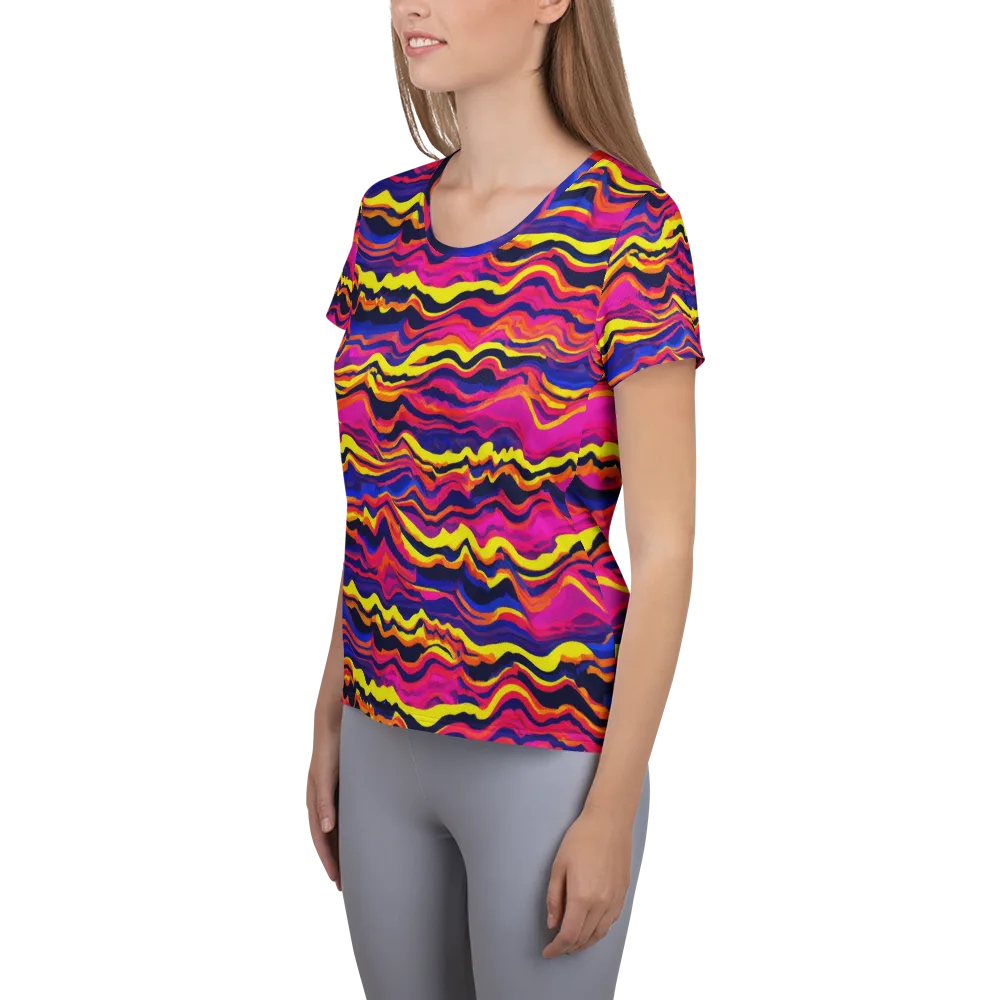 Signal Lagoon on Women's Athletic T-Shirt — Left