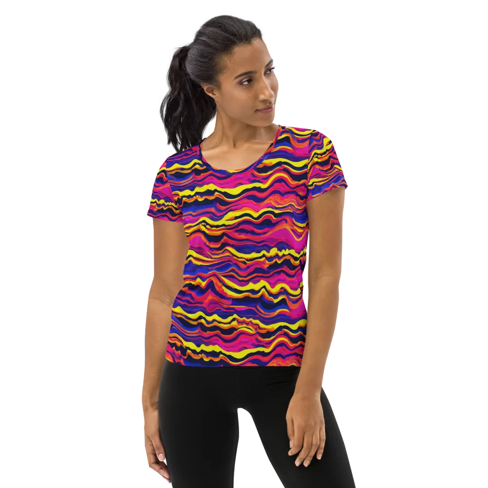 Signal Lagoon on Women's Athletic T-Shirt — Front
