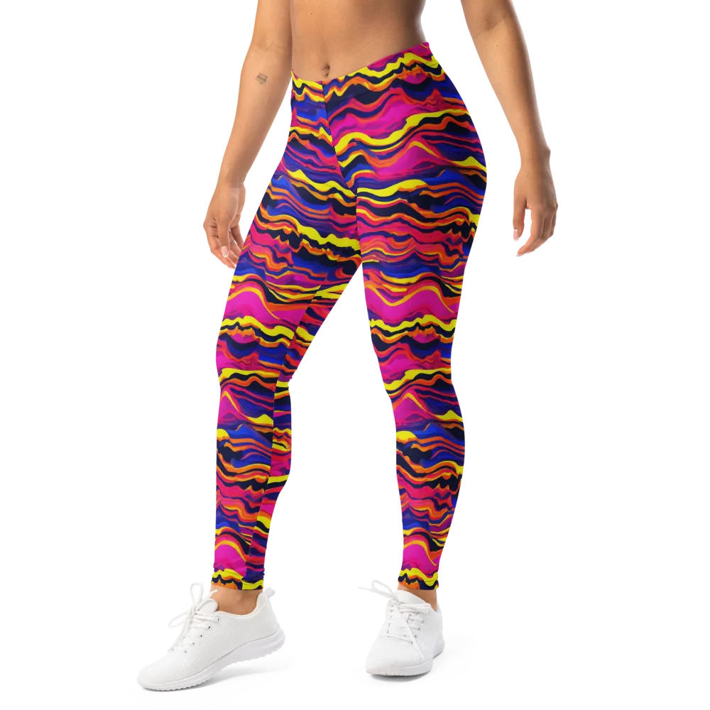 Signal Lagoon on Leggings — Left Front