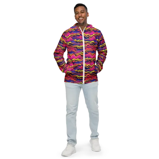 Signal Lagoon on a Men's Windbreaker