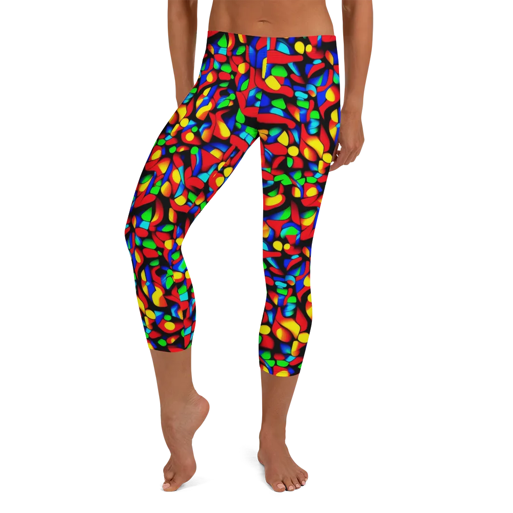 Luminous Shuffle on Capri Leggings — Front