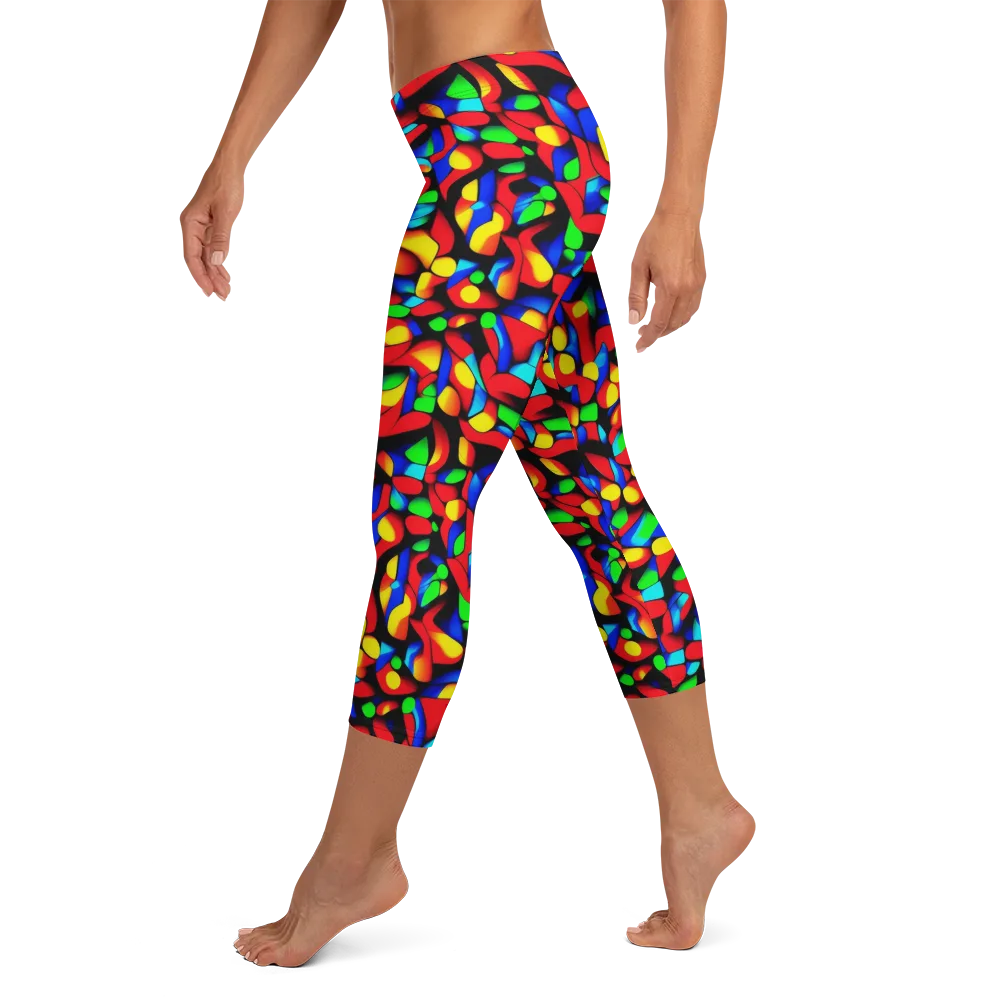 Luminous Shuffle on Capri Leggings — Left