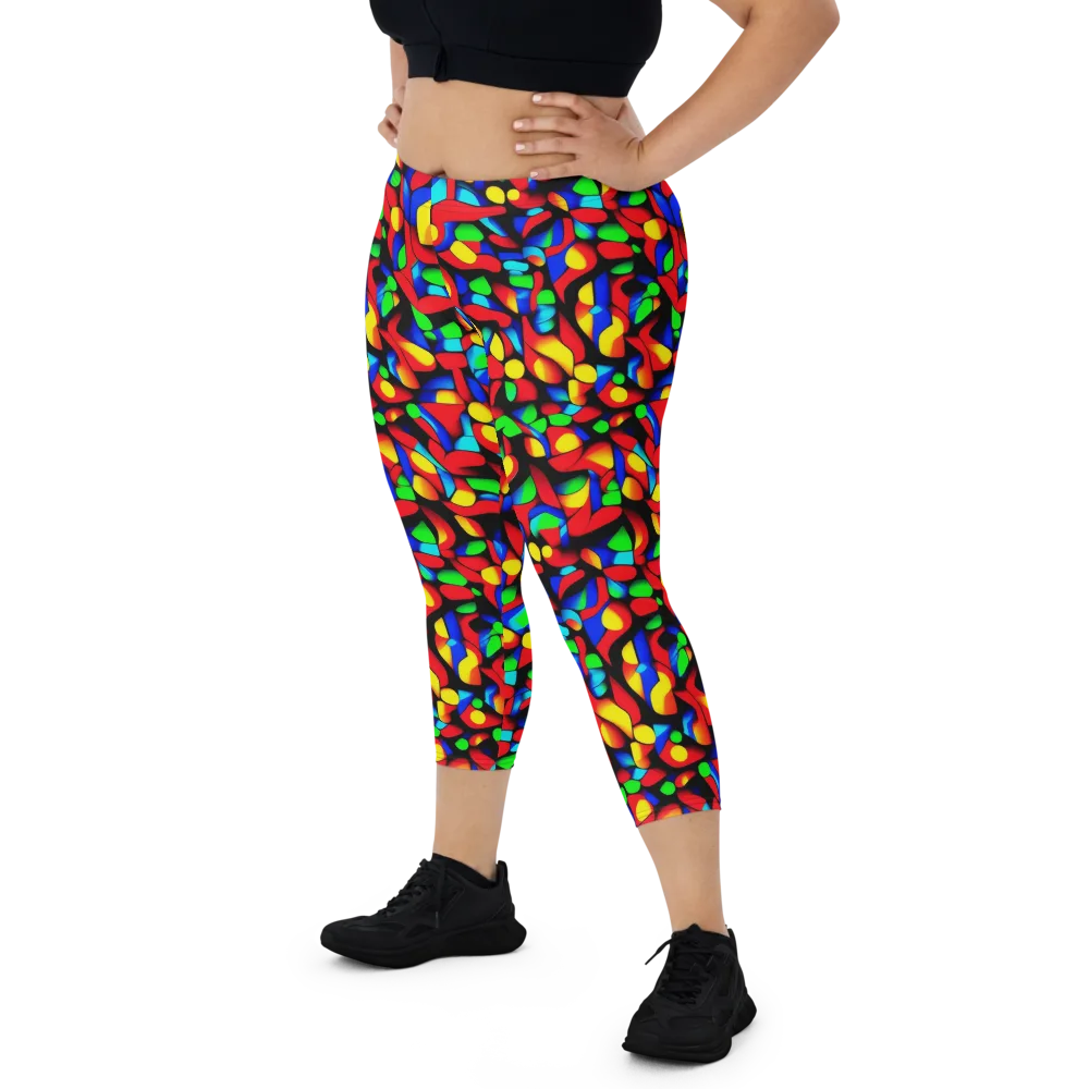 Luminous Shuffle on Capri Leggings — Front