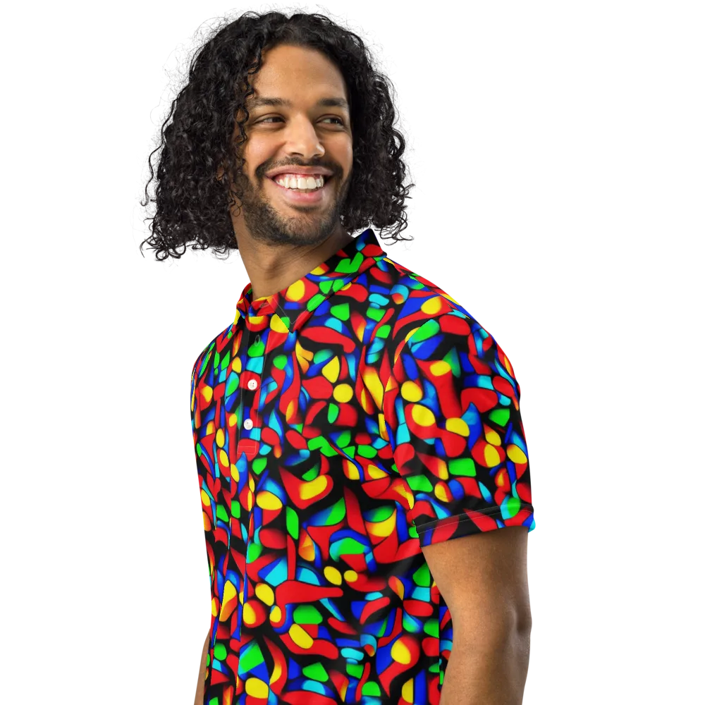 Luminous Shuffle on Men's Slim Fit Polo Shirt — Left Front