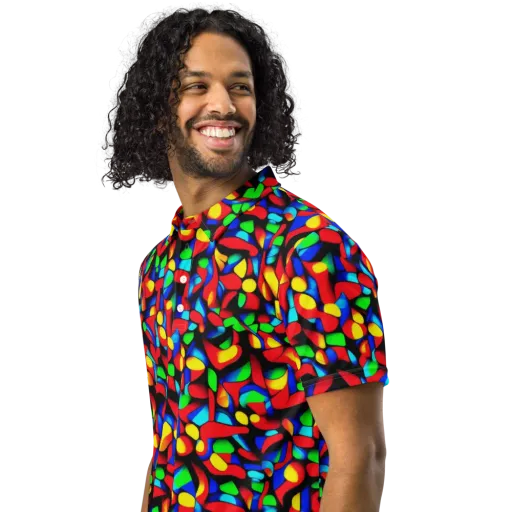 Luminous Shuffle on a Men's Slim Fit Polo Shirt