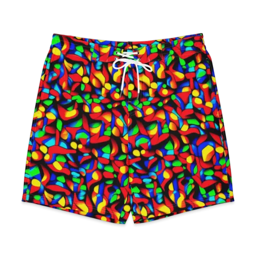Luminous Shuffle on a Men's Board Shorts
