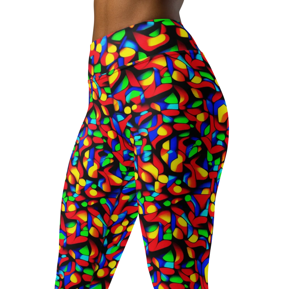 Luminous Shuffle on Yoga Leggings — Left Front