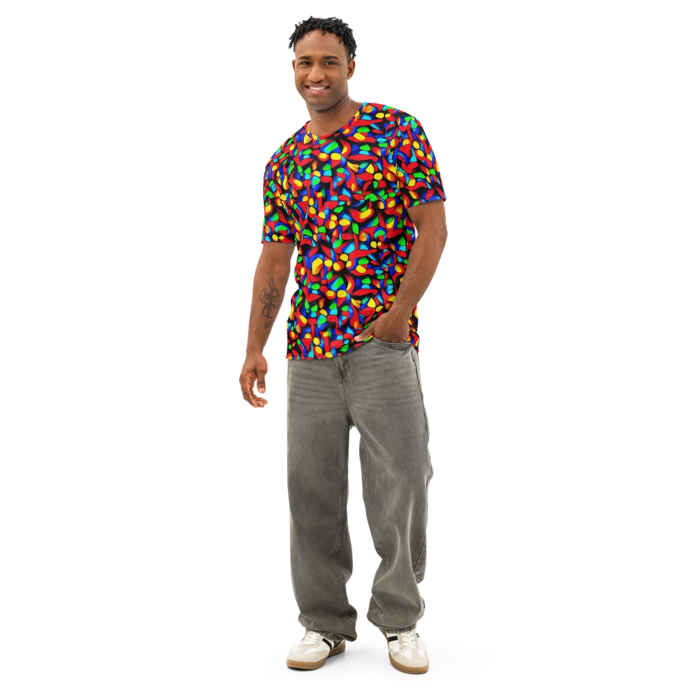 Luminous Shuffle on Men's Cotton Crew Neck T-Shirt — Front