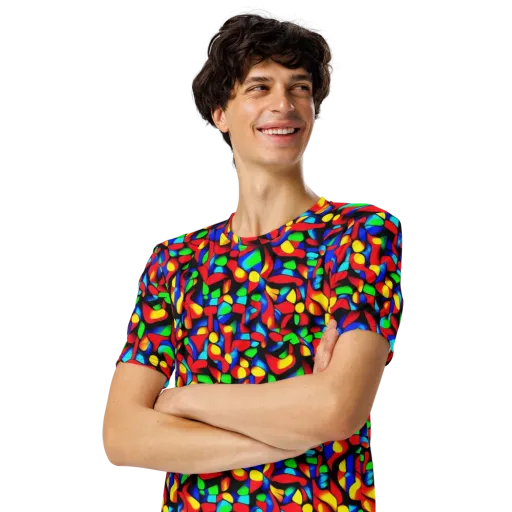 Luminous Shuffle on a Men's Crew Neck T-Shirt