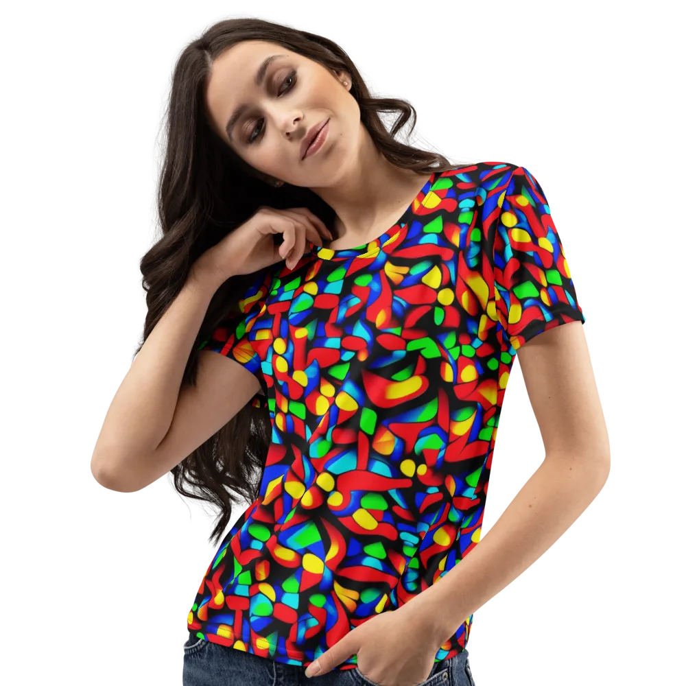 Luminous Shuffle on Women's Crew Neck T-Shirt — Left Front